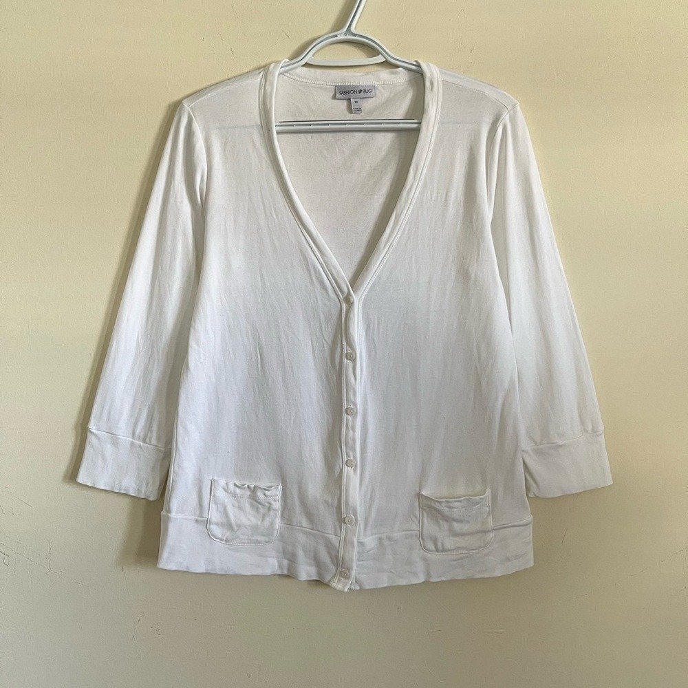Fashion Bug Cream 100% Cotton Button-Up Cardigan